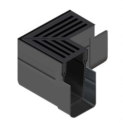 ACO Slim-Line hoekst.incl.zwart alu rstr