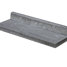 TRAPTREDE L-VORM 100X40X15 CM ANTRACIET