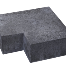 TRAP HOEKSTUK 90° (40/20) BINNEN CARBON 60X60 CM