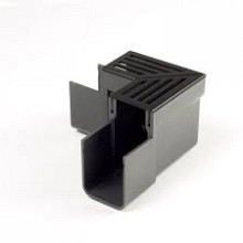 ACO Slim-Line hoekst.incl.zwart alu rstr